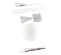 Fdit Outil de Masque Facial de Bricolage Ensemble à Poils Doux à Mélange de Mélange de Brosses Spatule à Mesurer la Tasse pour la Routine de Soins de la Peau