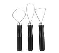 Fdit Outils de Sculpture en Argile, Ensemble de Sculpture en Boucle avec Manche en Bois 3 Pièces pour Poterie