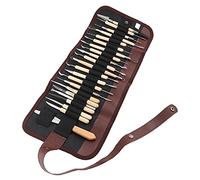 Fdit Outils de Sculpture en Argile, Outils de Sculpture, en Argile Polymère avec étui en Toile pour L'artisanat en, Modelage, Façonnage, Coupe, Grattage, 22 Pièces