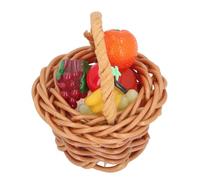 Fdit Panier à Fruits pour Maison de Poupée, Simulation Exquise, Panier en Tissu Miniature 3 Pièces avec 30 Modèles de Fruits pour Accessoires de Maison de Poupée, Décoration DIY pour Les Amateurs et