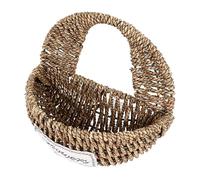 Fdit Panier de Fleurs tissé à la Main, Panier de Rangement Rustique en Paille avec Poignée Robuste pour la Maison, Le Bureau, Décoration de Fête, Cadeau (Petit)