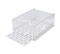 Fdit Panier de Rangement de Placard en PET Durable, Organisateur D'étagère Transparent Empilable pour Placard, 16,7x12,0x6,5 Pouces