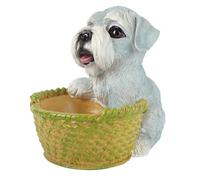 Fdit Panier de Rangement pour Clés, Ornement de Chien Mignon, Statue de Chiot, Décoration D'entrée de Salon, Matériau en Résine (Tapez 2)