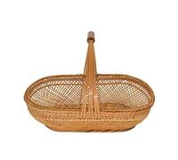 Fdit Panier de Rangement tissé en Rotin Naturel avec Poignée Confortable, Charge de 1.5kg pour Fruits et Fleurs, Décoration de Cuisine à Domicile (86.00)