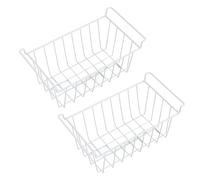 Fdit Paniers de Rangement en Fil Métallique pour Congélateur, Lot de 2 Bacs de Rangement en Fil D'acier avec Poignées, Paniers de pour Congélateur, (L 49,5 cm x l 24,5 cm x H 20)