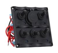 Fdit Panneau D'interrupteur à Bascule étanche à 5 Gangs avec 2 Ports USB pour le Panneau D'interrupteur Marin Speedboats Yachts DC12V 24V