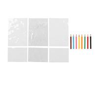 Fdit Papier Thermorétractable à Fleurs, Papier Film Rétractable avec 8 Crayons de Couleur pour Bijoux Faits à la Main, Porte-clés, Ornement et Cadeau