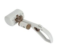 Fdit Pelle à Caca pour Animaux de Compagnie, Pelle Légère à Long Manche pour la Promenade du Chien dans la Cour Extérieure avec Distributeur de Sacs (White)