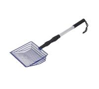 Fdit Pelle à Litière de Poulet en Métal Réglable avec Longue Poignée, Revêtement Antiadhésif, Télescopique Flexible, pour Les Gardiens de Poulailler (Blue)