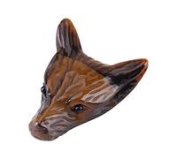 Fdit Pendentif Tête de Loup, Breloque en Pierre D'oeil de Tigre Naturelle avec Surface Bien Polie pour Cadeau Collier ou Bracelet