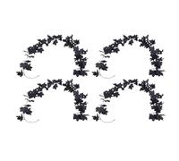 Fdit Pendre de Décoration Artificielle Noire D'Arce Feuilles pour la Fête de Noël, 4pcs Automne d'automne Feuilles pour la Décoration du Balcon de la Maison, 6,6 Pieds Chaque Noir