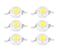 Fdit Perles LED 1 W haute performance - Puces de diode légères SMD pour éclairage DIY avec base en aluminium - Luminosité de 100 à 110 lm pour personnes créatives (Zhengbai 6000 K)