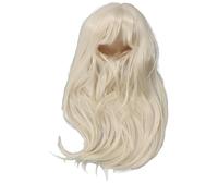 Fdit Perruque de Poupée en Coton, Cheveux Longs Bouclés en Peluche de Soie Haute Température avec Bonnet en Maille pour Poupées de Tour de Tête de 35 à 39 Cm et Jeu de Coiffure (Lait d'or)