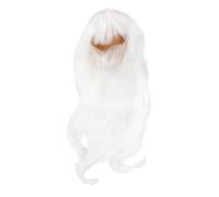 Fdit Perruque de Poupée en Coton, Cheveux Longs Bouclés en Peluche de Soie Haute Température avec Bonnet en Maille pour Poupées de Tour de Tête de 35 à 39 Cm et Jeu de Coiffure (WHITE)