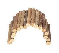 Fdit Pet Ladder Bridge Bend Échelle en Bois Hamster en Bois Clôture Vivante Pont Suspendu Exercice à mâcher Jouet pour Reptile Souris Rongeurs Petits Animaux (Moyen)