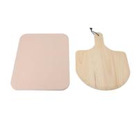 Fdit Pierre à Pizza, Pierre de Cuisson en Cordiérite pour Pizza et Pain avec Pelle à, Transfert de Chaleur Uniforme pour la Cuisine, la Cuisine, les Repas en Plein Air (A)