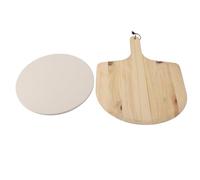 Fdit Pierre à Pizza, Pierre de Cuisson en Cordiérite pour Pizza et Pain avec Pelle à, Transfert de Chaleur Uniforme pour la Cuisine, la Cuisine, les Repas en Plein Air (B)