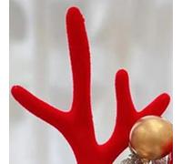 Fdit Pince à Cheveux de Noël Barrettes à Cheveux en Bois de Cerf Épingles à de Renne en Peluche avec des Couleurs Vives Éléments Festifs pour les (14# perles rouges en bois rouge anglais)