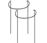 Fdit Piquets de Support pour Plantes, Bordure D'anneau de Fleur Demi-Ronde, Parfait pour Les Marguerites, 6 Supports, en Métal Vert foncé, pour Les Allées (Fditzm9gs2vki3-41)