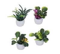 Fdit Plante Artificielle Miniature pour Maison de Poupée, Plante Miniature en Pot au Design Délicat pour Jardin en Forme de Maison de Poupée 1:12, 4 Bonsaïs Parfaits pour Les Collectionneurs