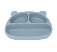 Fdit Plaque D'aspiration en Silicone Ours de Dessin animé pour Enfants avec Fixation Stable et Conception à 3 Cloisons, Adaptée pour Apprendre à Se Nourrir à la Maison et à la Maternelle (Plaque