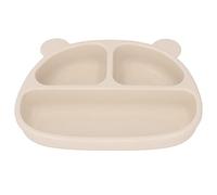 Fdit Plaque D'aspiration en Silicone Ours de Dessin animé pour Enfants avec Fixation Stable et Conception à 3 Cloisons, Adaptée pour Apprendre à Se Nourrir à la Maison et à la Maternelle (Plaque