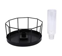 Fdit Plat à Boire en Forme de Lézard Tortue, Bol d'alimentation en Acier Inoxydable, Bol d'alimentation Automatique en Eau avec Base Stable pour Eau de Reptile (Grande)