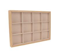 Fdit Plateau à Bijoux en Velours à 12 Grilles, Organisateur de Rangement élégant pour Boucles D'oreilles, Colliers, Montres pour Chambre à Coucher, Matériau en Velours de Bois 13,98 X 9,65 X 1,18