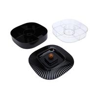 Fdit Plateau à Collation Double Couche avec Couvercle et Poignée, Plateau de Service de Bonbons en Plastique de 10,2 Pouces avec Séparateurs Amovibles, Récipient de Stockage de Fête