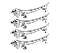 Fdit Plateau à Couverts Polyvalent en Forme D'animal, en Alliage de Zinc galvanisé, Porte-cuillère en Argent, 4 Pièces, adapté aux Anniversaires, Célébrations, Restaurants (Chiot)