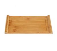 Fdit Plateau à thé en Bambou Plateau de Service Thé Chinois Portable Voyage Théière Dessous de Plat Plateau de Service Dessert déjeuner 26.5 * 12.9cm