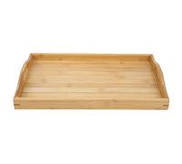 Fdit Plateau à thé en Bambou, Table de Service de Tasse de thé Chinoise élégante avec un Matériau en Bambou de qualité Supérieure, pour le Restaurant de Salon de de Bureau à (grande poignée)