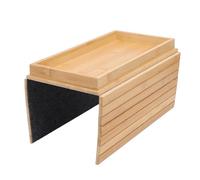 Fdit Plateau D'Accoudoir de canapé, Plateau de Service Pliable avec Base Antidérapante, Rangement Double Fonction pour Collations, Téléphone à Distance, Organisateur de Salon