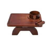Fdit Plateau D'accoudoir de canapé, Table D'accoudoir Pliable en Bois de Pin avec Support de Téléphone Rotatif et Porte-gobelet pour canapé, Fauteuil Inclinable, Table D'appoint (Brown)