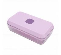Fdit Plateau de Machine à Glaçons de Type Presse, Moule à Glaçons Empilable à Dégagement Facile avec Cuillère pour le Stockage du Congélateur de Cuisine à Domicile (L Violet)