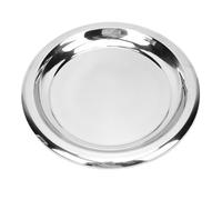 Fdit Plateau de Service Rond, Plateau de Service en Acier Inoxydable, Décoratif Européen avec Finition Miroir pour Hôtel, Restaurant et Décoration Intérieure (Petite Taille pour poignée incurvée)