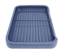 Fdit Plateau de Toilette pour Chien avec Support en Maille, Pot Amovible en Plastique PP pour Chiens de Taille Moyenne et Petite, Plateau D'entraînement Antidérapant 46x35x5cm avec