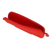 Fdit Pochette à Fermeture éclair en Silicone Souple, Trousse de Toilette Compacte pour Crayon à Shampoing, Organisateur étanche pour Sac à Dos, Voyage d'affaires, Vacances, école (Rouge (Petit))
