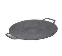 Fdit Poêle à Barbecue Ronde, Poêle à Griller en Pierre Maifan en Alliage D'aluminium avec Revêtement Antiadhésif, Gril Portable de 30 Cm pour Table de Cuisson à Induction de Camping