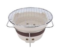 Fdit Poêle à Charbon D'Argile, Poêle à thé en Argile Grossière avec Barbecue pour Utilisation Intérieure et Extérieure, Diamètre de Gril de 22 Cm