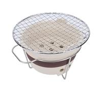 Fdit Poêle à Charbon D'Argile Portable avec Gril, Infusion de thé de 22 Cm de Diamètre et Cuisinière D'extérieur, Matériau en Argile Grossière pour une Chaleur Stable