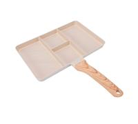 Fdit Poêle à Griller Compartimentée à 4 Sections, Plaque de Cuisson Antiadhésive Maifan Stone pour Petit-déjeuner avec Répartition Uniforme de la Chaleur, en Alliage d'aluminium.