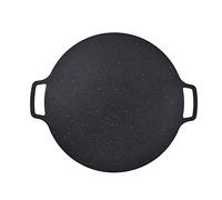 Fdit Poêle à Griller Coréenne, Revêtement Antiadhésif Poêle à Frire Fer Rond Barbecue Plaque Chauffante pour Cuisinière à Gaz à Induction Table de Cuisson électrique Grillade (30cm)