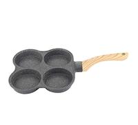 Fdit Poêle à Omelette 4 Trous Poêle Antiadhésive pour Cuisinière électrique à Gaz à Induction avec Poignée Isolante Thermique et Revêtement en Pierre Maifan Machine à Crêpes pour