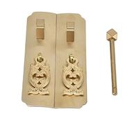 Fdit Poignées de placard orientales, installation facile, durable, résistante à la corrosion, poignée en laiton antique chinois rétro exquis pour armoires (couleur laiton)