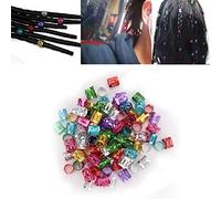 Fdit Poignets de Cheveux Cuffs 100pcs Anneaux Réglables Instrument de Décoration Capillaire pour Tresse de Cheveux Colorée (Color)