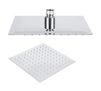 Fdit Pommeau de Douche Mural en Acier Inoxydable, Pommeau de Douche à Effet Pluie de 8 Pouces avec Filetage G1/2 Pouces pour une Expérience de Luxe dans la Salle de Bain et (Buse carrée 8