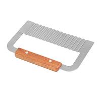 Fdit pommes de Terre, Couteau ondulé en Acier Inoxydable pour la Cuisine, Outil de Polyvalent avec Manche en Bois, Facile à Utiliser pour les Chips et les Tranches de Concombre