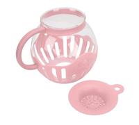 Fdit Popper à Pop-corn en Verre de 2,13 L pour Micro-ondes, Pot en Verre Borosilicate avec Poignée Ergonomique et Large Ouverture, pour des Collations Saines, des Soirées Cinéma, des (PINK)