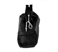 Fdit Portable Nylon Material Mesh Drawstring Enfants Sac à dos Grand Mesh Toy Beach Shell Sac de rangement (Noir)